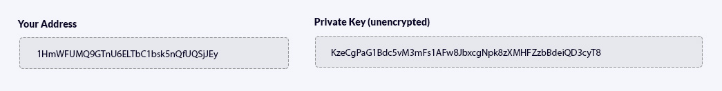 A screenshot of couple of public and private key to give an idea on how they look