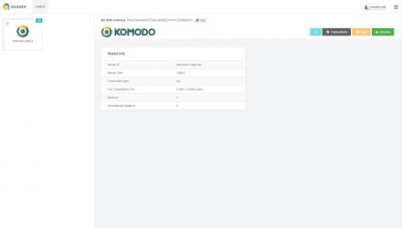 A screenshot showing the amount needed for a transaction from the Komodo wallet