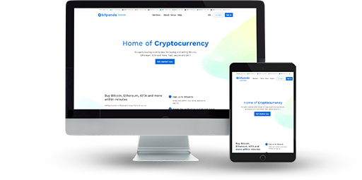 The website of Bitpanda on PC and tablet devices