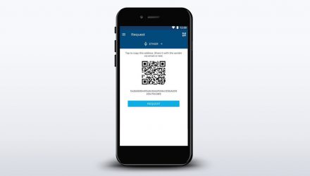Screenshot of an Ethereum pubic address and QR-code for receiving funds