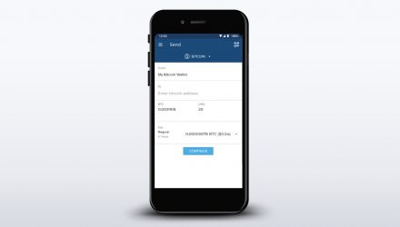 Screenshot of the Sending menu on the wallet app
