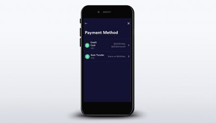 Screenshot of the wallet where a payment method can be chosen