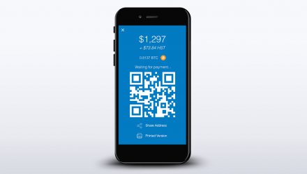 QR code with the wallet address where crypto funds can be sent by another wallet