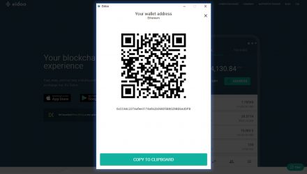 A screenshot of the wallet where Ethereum can be received
