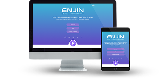 The website of Enjin on PC and tablet