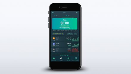 Screenshot of Ethos wallet's exchange rates and actions