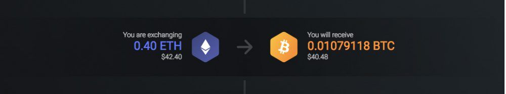 Displaying the transaction fees in Exodus