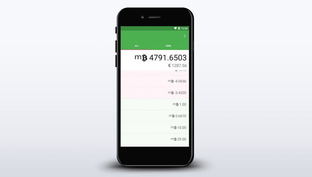 A screenshot of the transaction fee manager in a mobile version