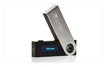 Image of the Ledger Nano S open and ready to be used