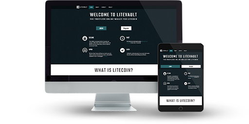 The website of Litevault on PC and tablet