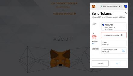 Type the wallet address that you want to send coins to from the MetaMask wallet