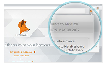 Privacy notice of Metamask that should be accepted before the wallet is used