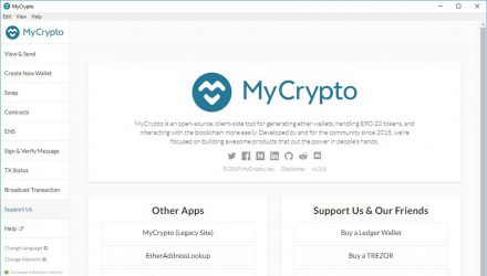 Screenshot of the wallet access apps
