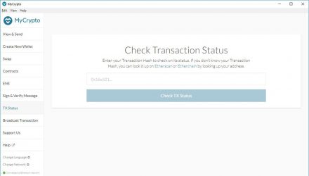 Screenshot showing where to check for the transaction status