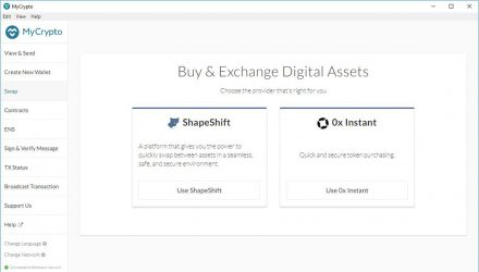 Screenshot of the inbuilt exchange