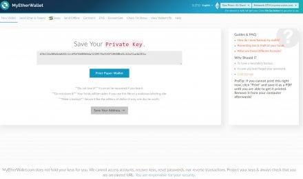 Private key plus save and print options