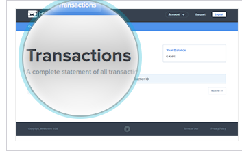 A screenshot of the Transactions tab.